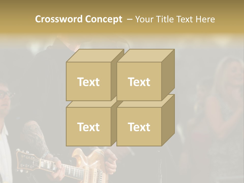 A Man Singing Into A Microphone While Holding A Guitar PowerPoint Template