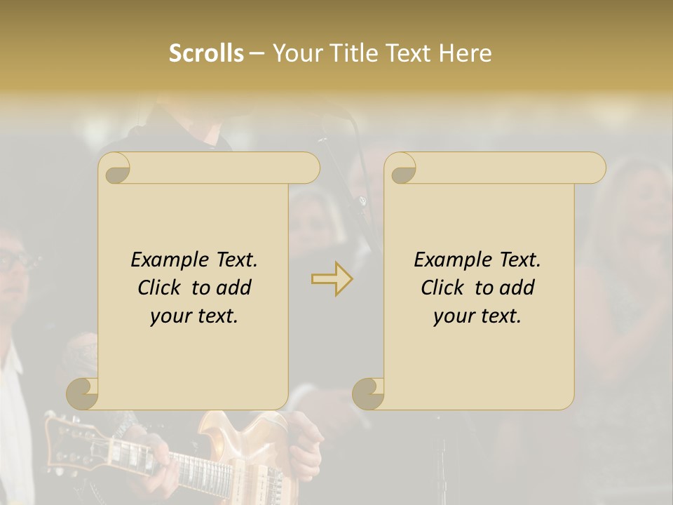 A Man Singing Into A Microphone While Holding A Guitar PowerPoint Template