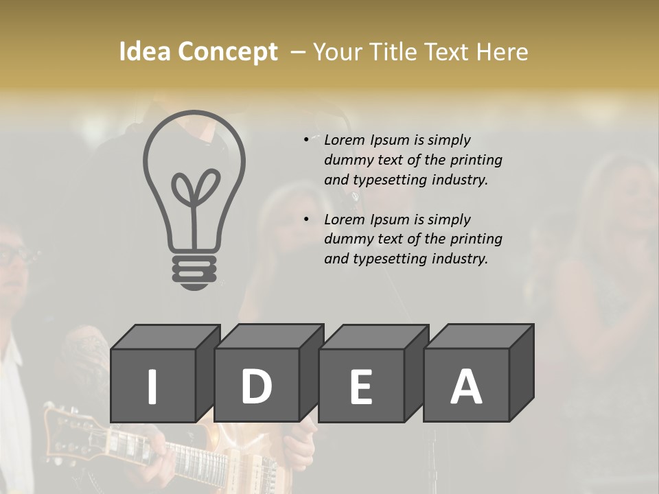 A Man Singing Into A Microphone While Holding A Guitar PowerPoint Template