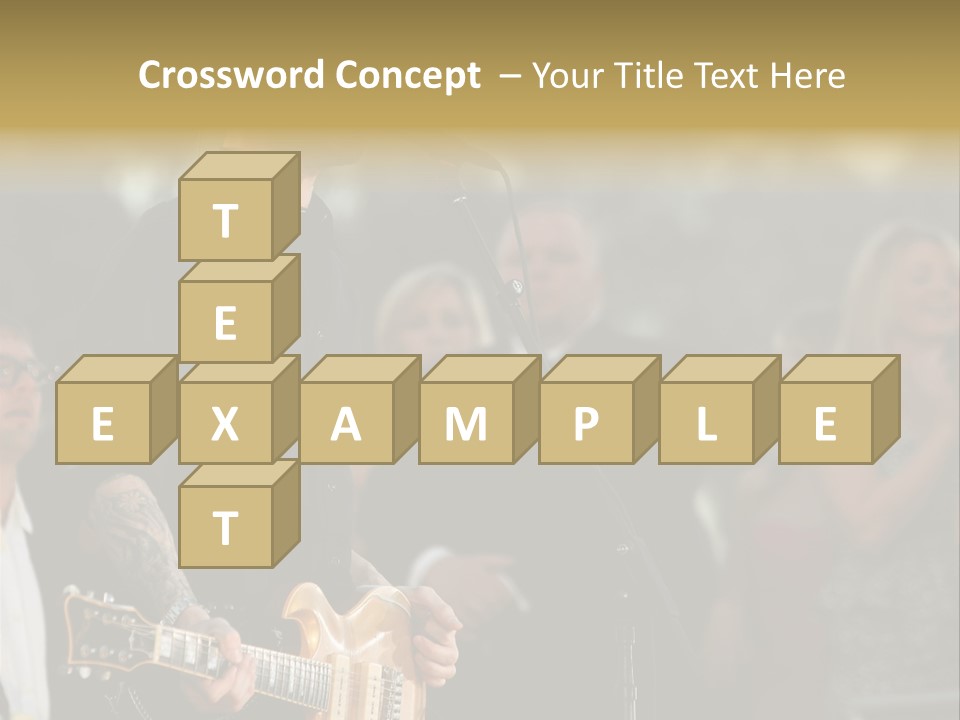 A Man Singing Into A Microphone While Holding A Guitar PowerPoint Template