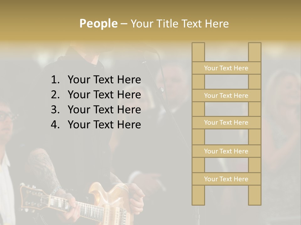 A Man Singing Into A Microphone While Holding A Guitar PowerPoint Template