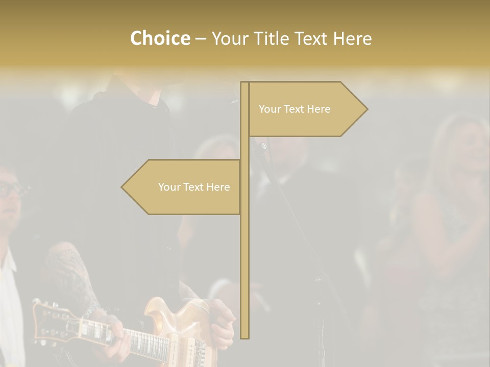 A Man Singing Into A Microphone While Holding A Guitar PowerPoint Template