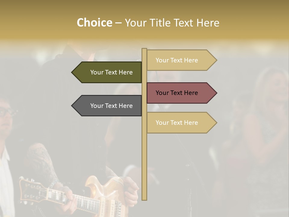 A Man Singing Into A Microphone While Holding A Guitar PowerPoint Template