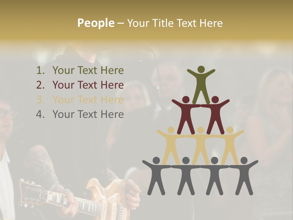 A Man Singing Into A Microphone While Holding A Guitar PowerPoint Template