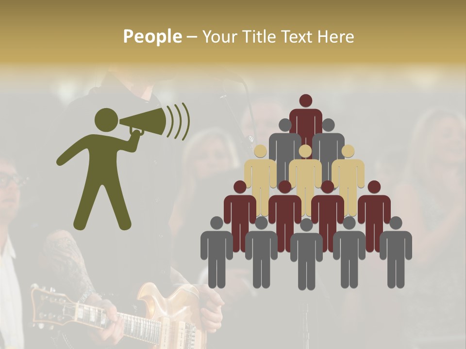 A Man Singing Into A Microphone While Holding A Guitar PowerPoint Template