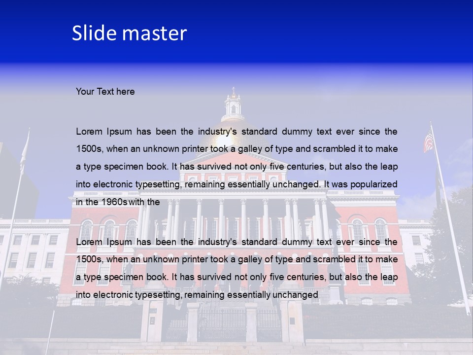 Line Cloud Brick PowerPoint Template