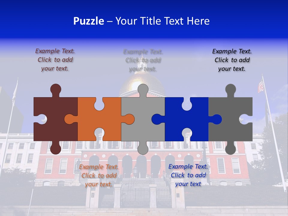 Line Cloud Brick PowerPoint Template