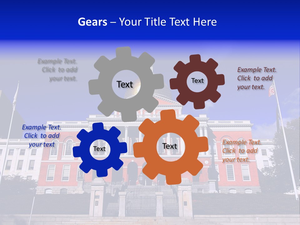 Line Cloud Brick PowerPoint Template