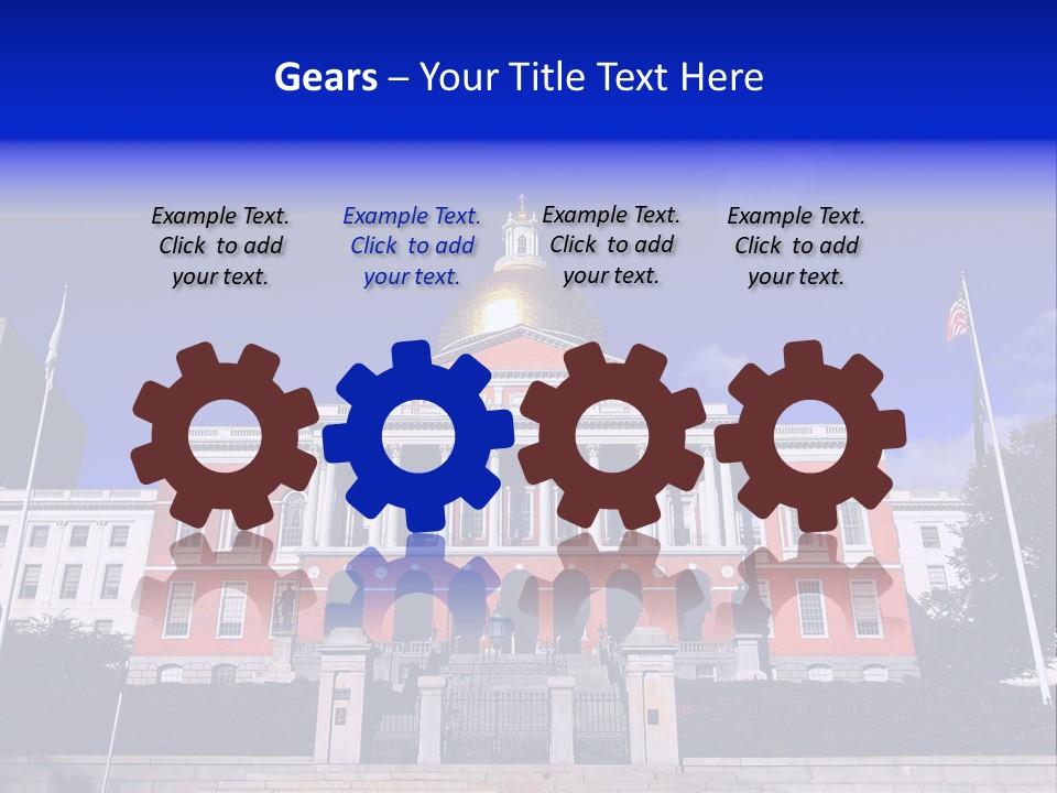 Line Cloud Brick PowerPoint Template