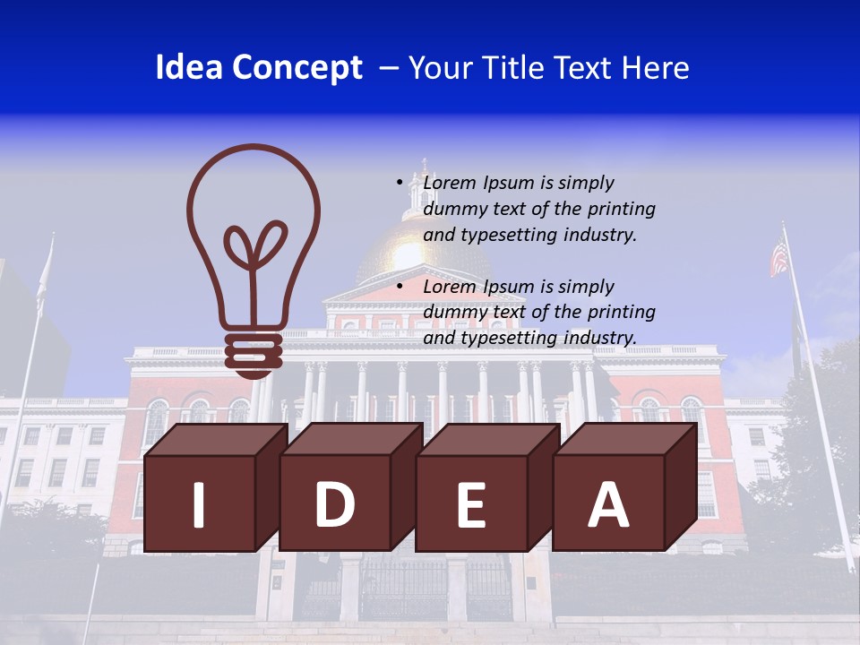 Line Cloud Brick PowerPoint Template