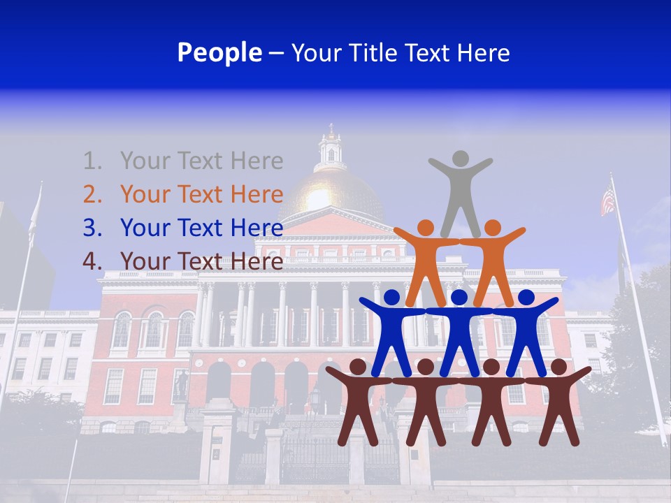 Line Cloud Brick PowerPoint Template