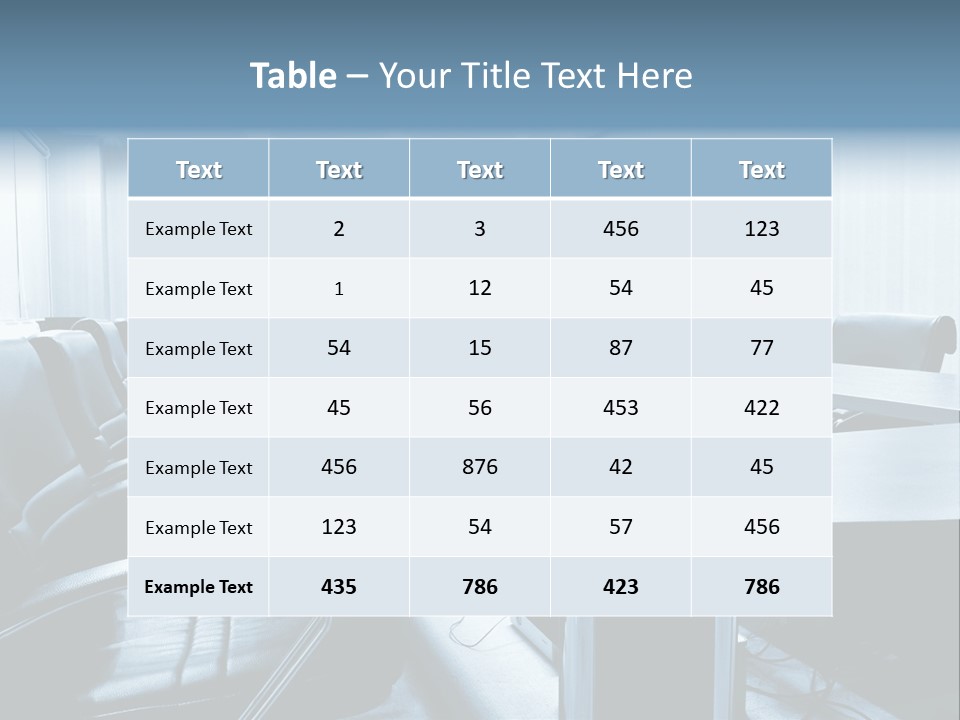 Blue Chair Furniture PowerPoint Template