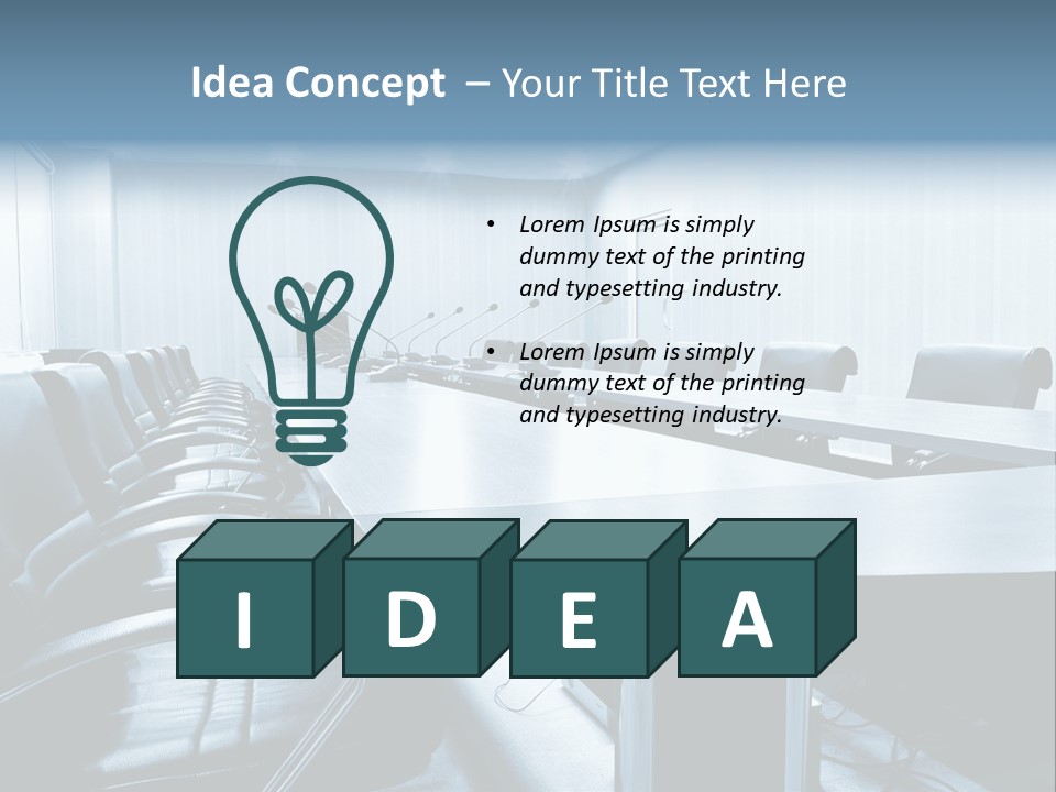 Blue Chair Furniture PowerPoint Template