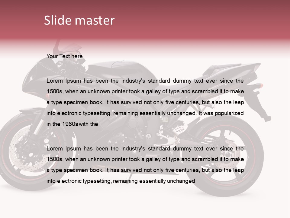 Power Motorcycle Wheel PowerPoint Template