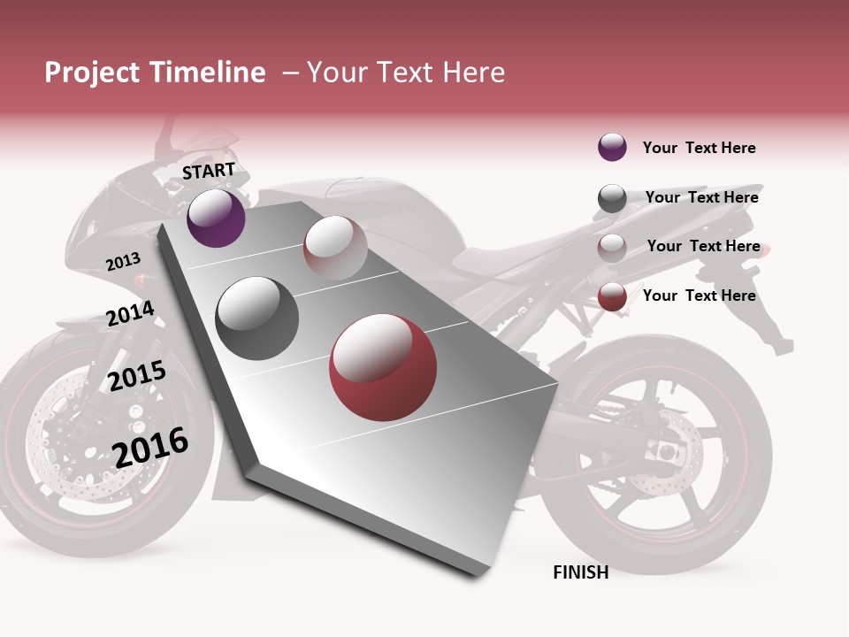 Power Motorcycle Wheel PowerPoint Template