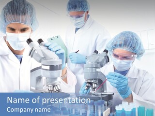 Clinic White Microscope PowerPoint Template