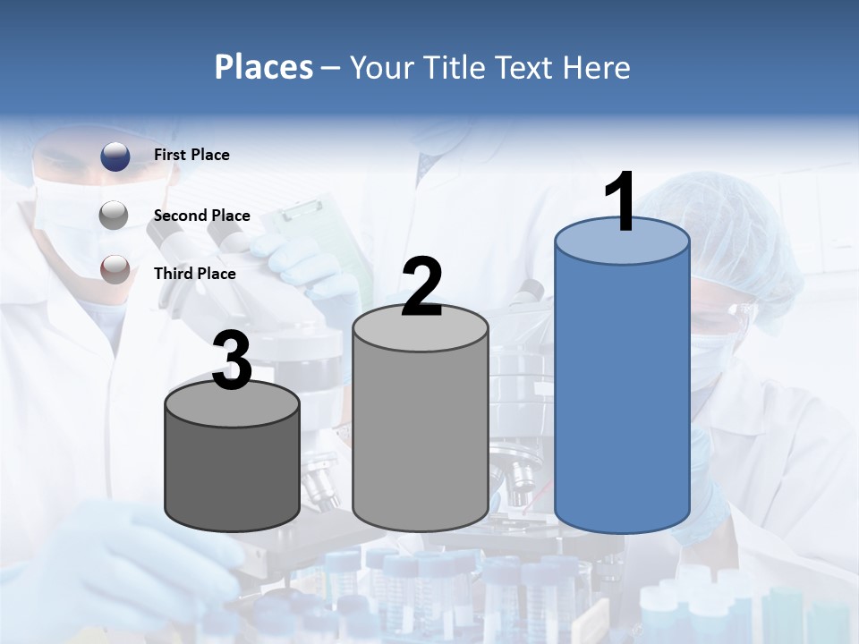 Clinic White Microscope PowerPoint Template