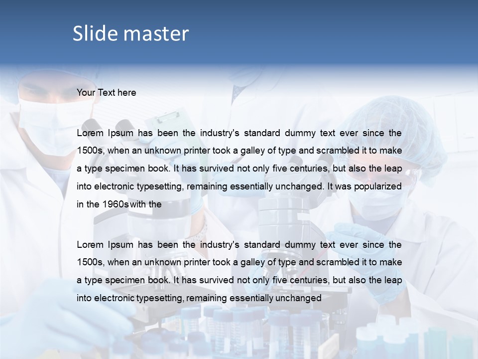 Clinic White Microscope PowerPoint Template