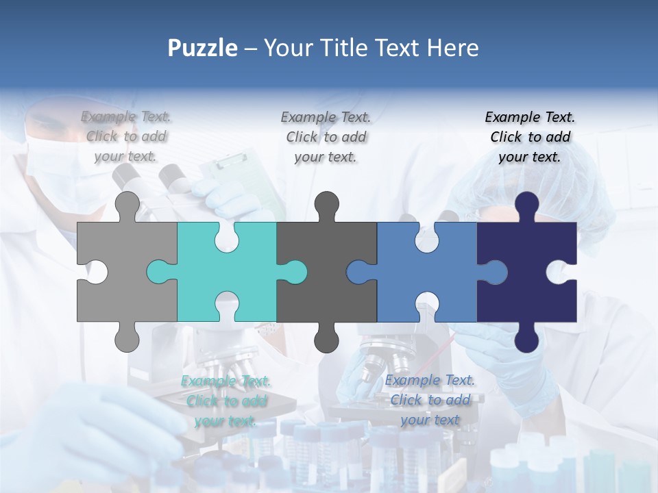 Clinic White Microscope PowerPoint Template