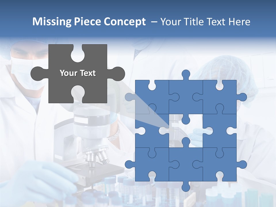 Clinic White Microscope PowerPoint Template