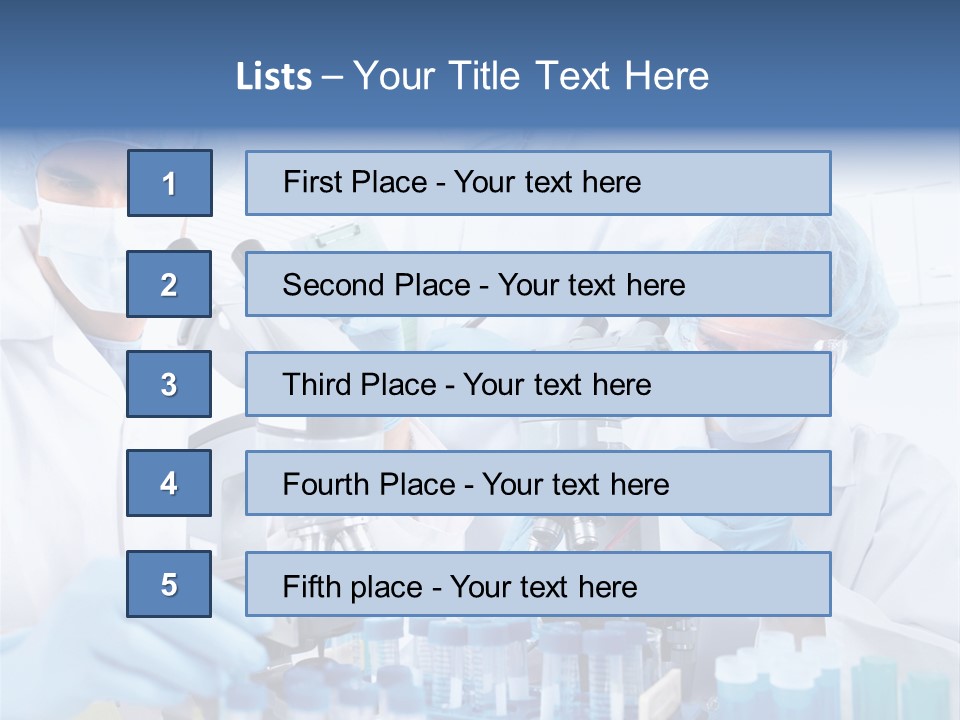 Clinic White Microscope PowerPoint Template