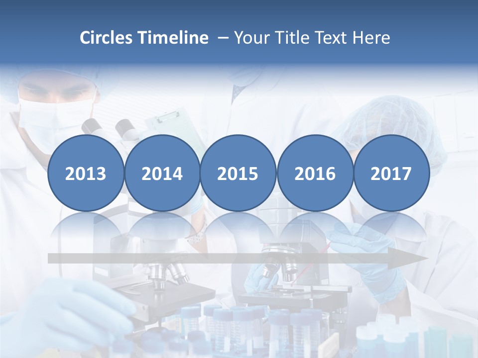 Clinic White Microscope PowerPoint Template