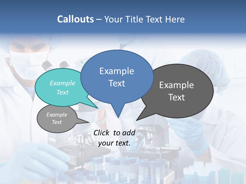 Clinic White Microscope PowerPoint Template