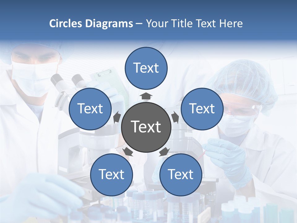 Clinic White Microscope PowerPoint Template