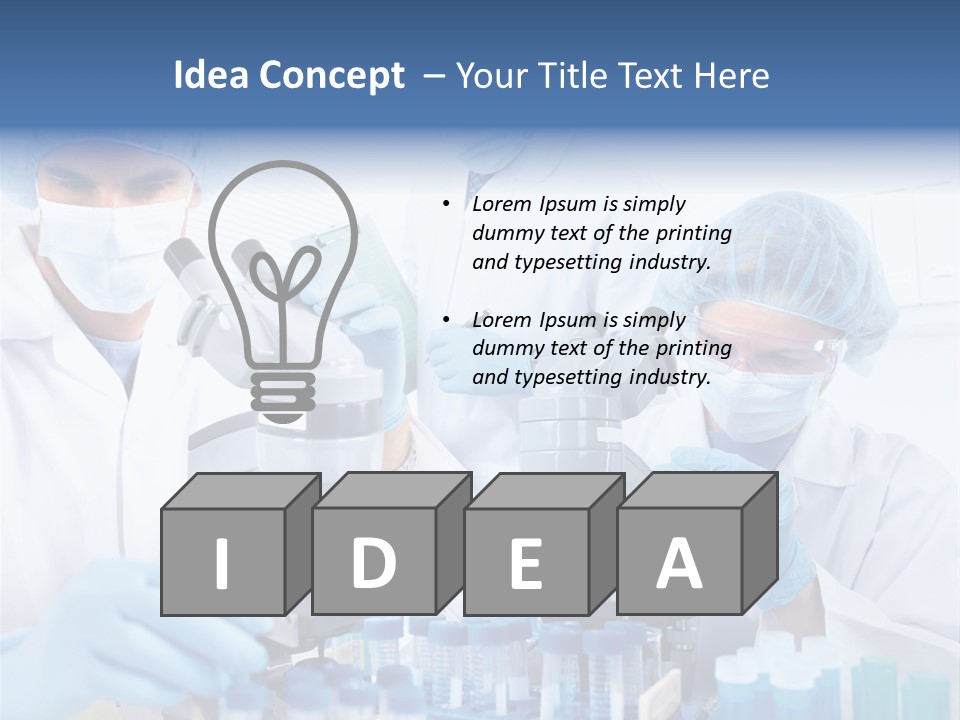 Clinic White Microscope PowerPoint Template
