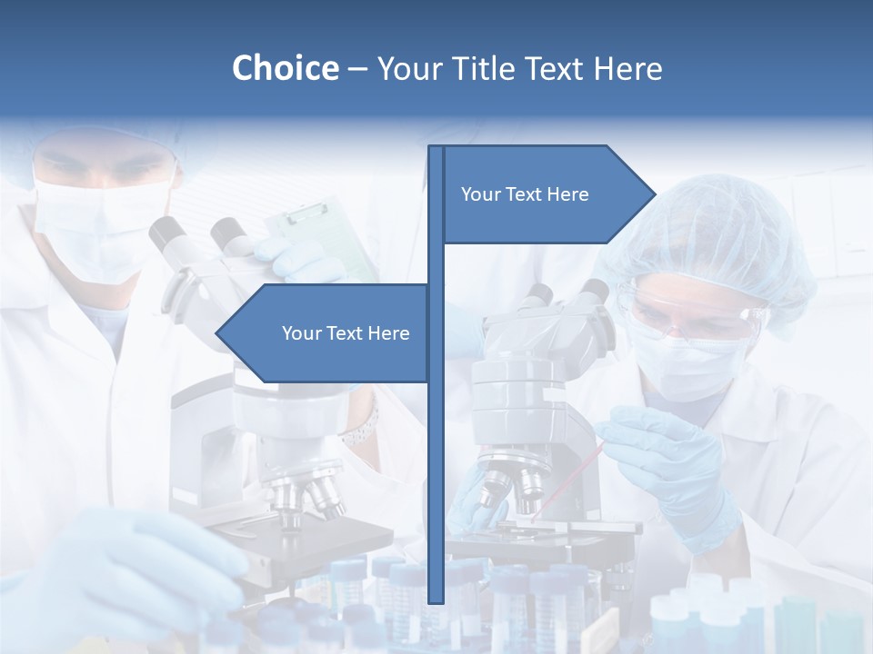 Clinic White Microscope PowerPoint Template