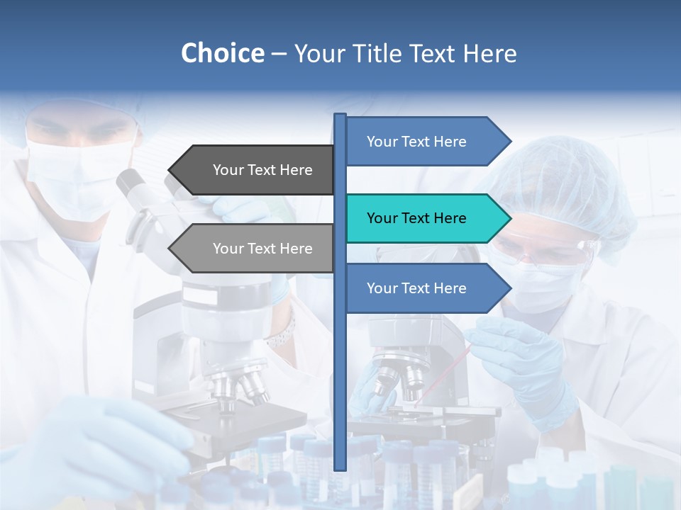 Clinic White Microscope PowerPoint Template