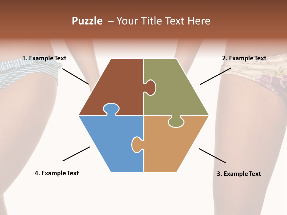 A Couple Of Women In Bikinis Holding Hands PowerPoint Template