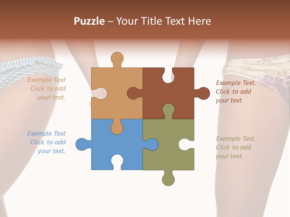 A Couple Of Women In Bikinis Holding Hands PowerPoint Template