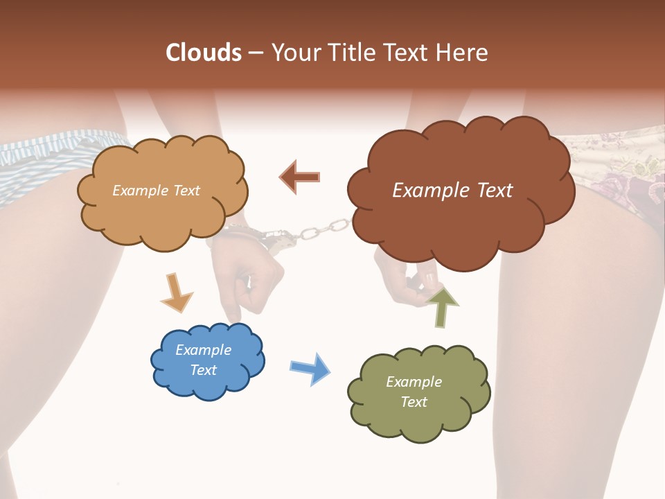A Couple Of Women In Bikinis Holding Hands PowerPoint Template