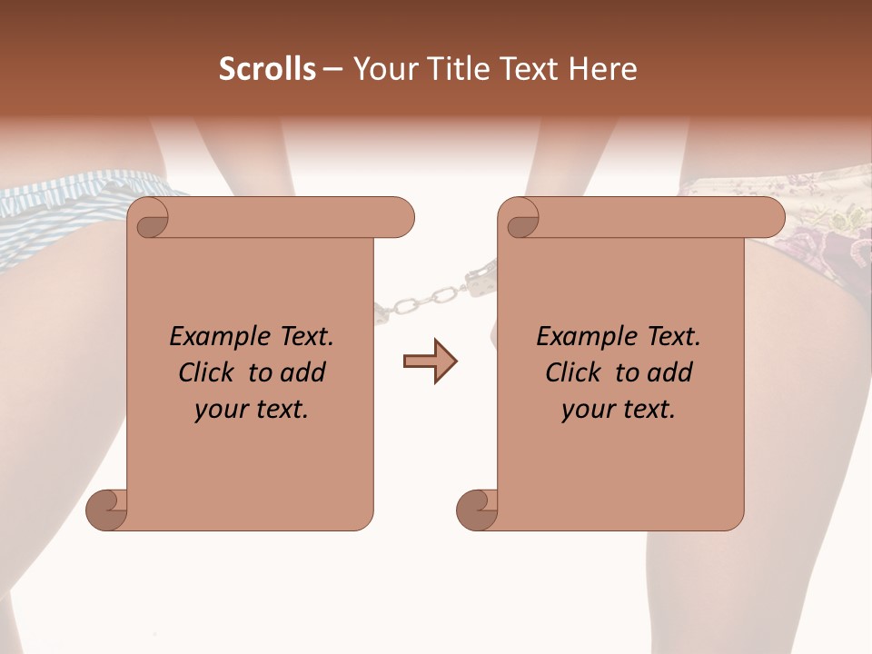 A Couple Of Women In Bikinis Holding Hands PowerPoint Template