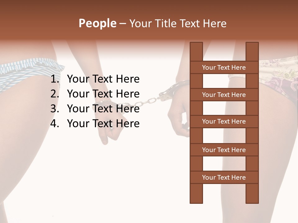 A Couple Of Women In Bikinis Holding Hands PowerPoint Template