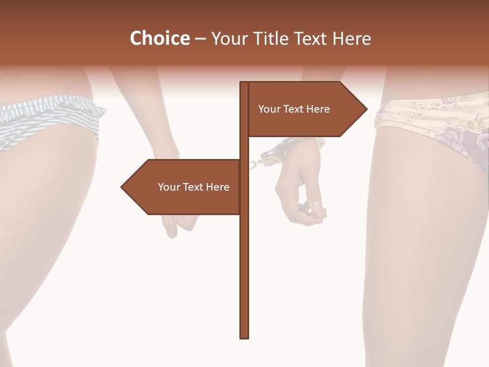 A Couple Of Women In Bikinis Holding Hands PowerPoint Template