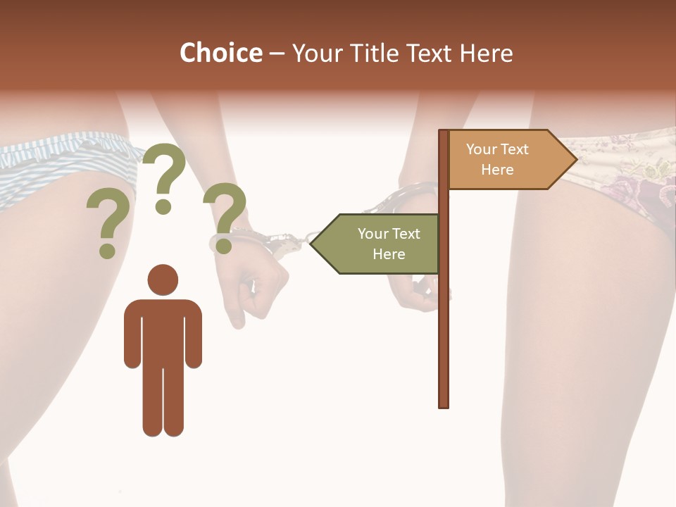 A Couple Of Women In Bikinis Holding Hands PowerPoint Template