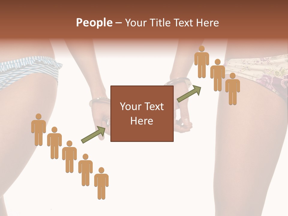 A Couple Of Women In Bikinis Holding Hands PowerPoint Template
