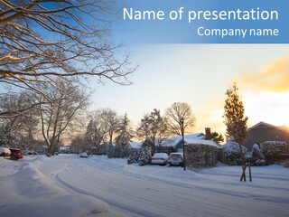 Weather Blizzard Sunrise PowerPoint Template