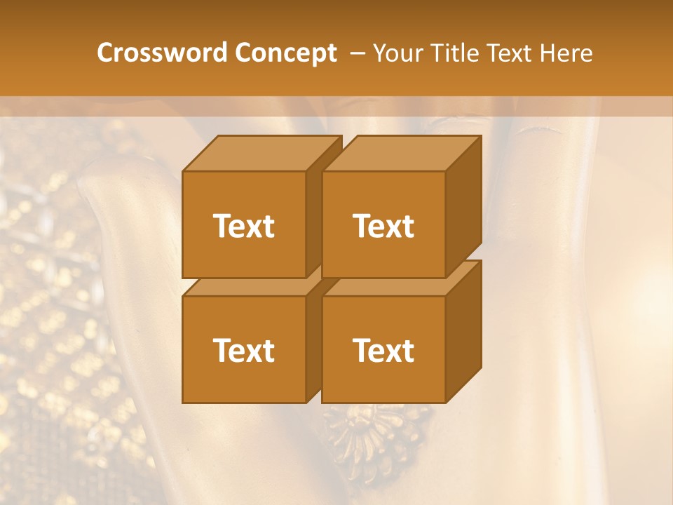 A Golden Hand With A Flower On It PowerPoint Template