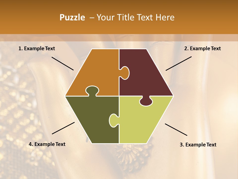 A Golden Hand With A Flower On It PowerPoint Template