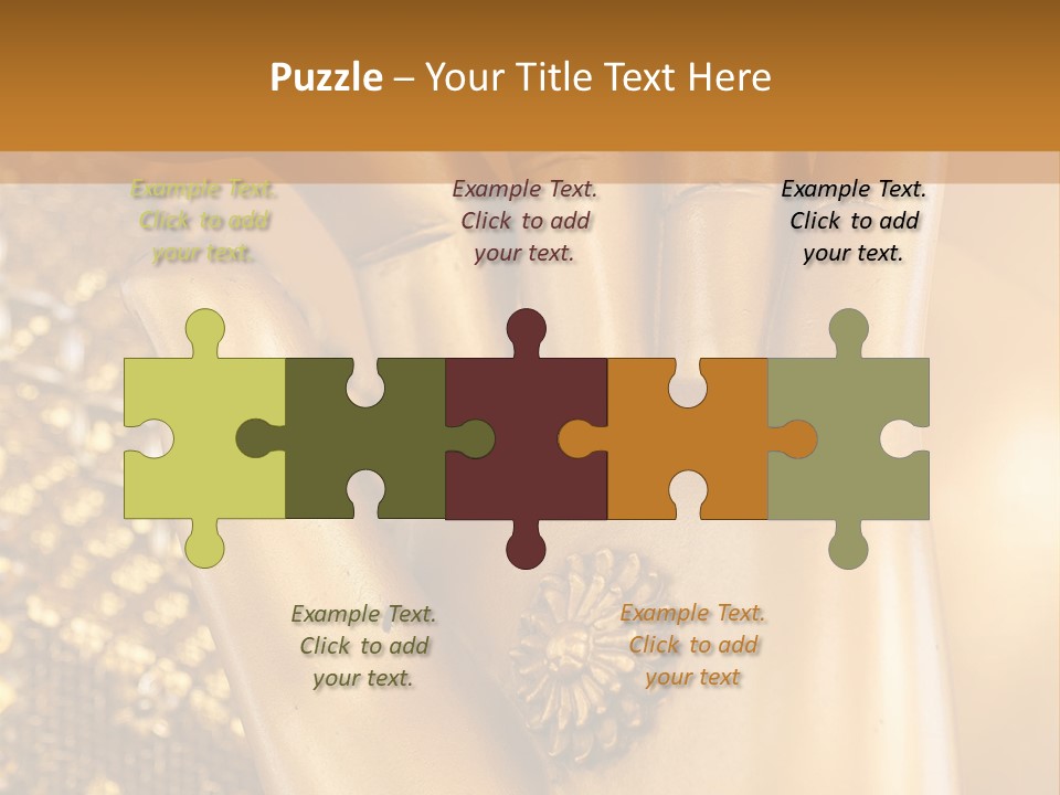 A Golden Hand With A Flower On It PowerPoint Template