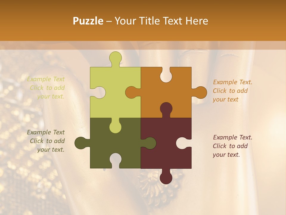 A Golden Hand With A Flower On It PowerPoint Template