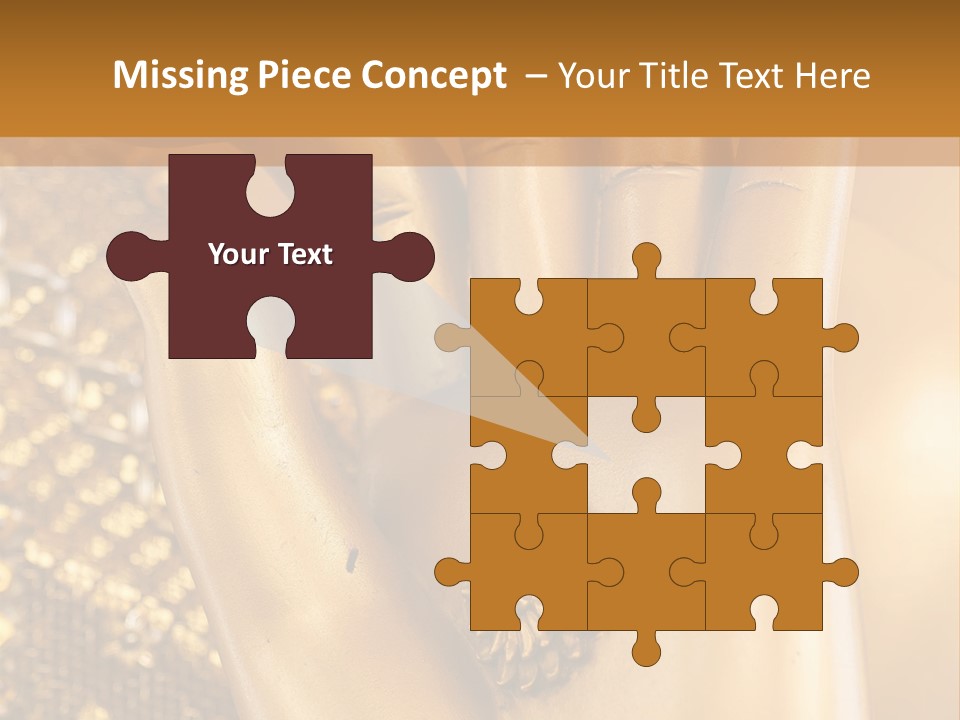 A Golden Hand With A Flower On It PowerPoint Template