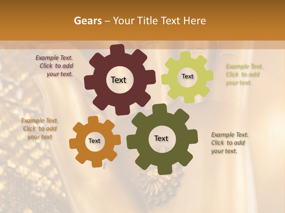 A Golden Hand With A Flower On It PowerPoint Template