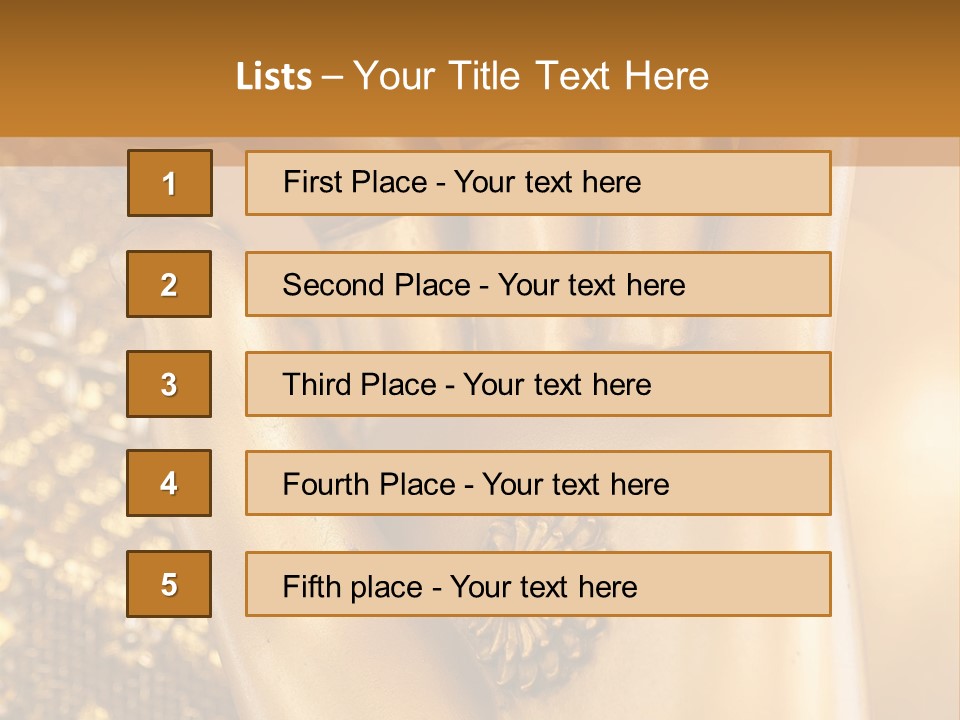 A Golden Hand With A Flower On It PowerPoint Template