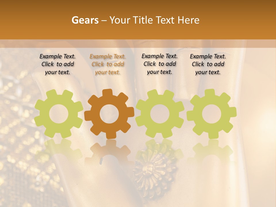 A Golden Hand With A Flower On It PowerPoint Template