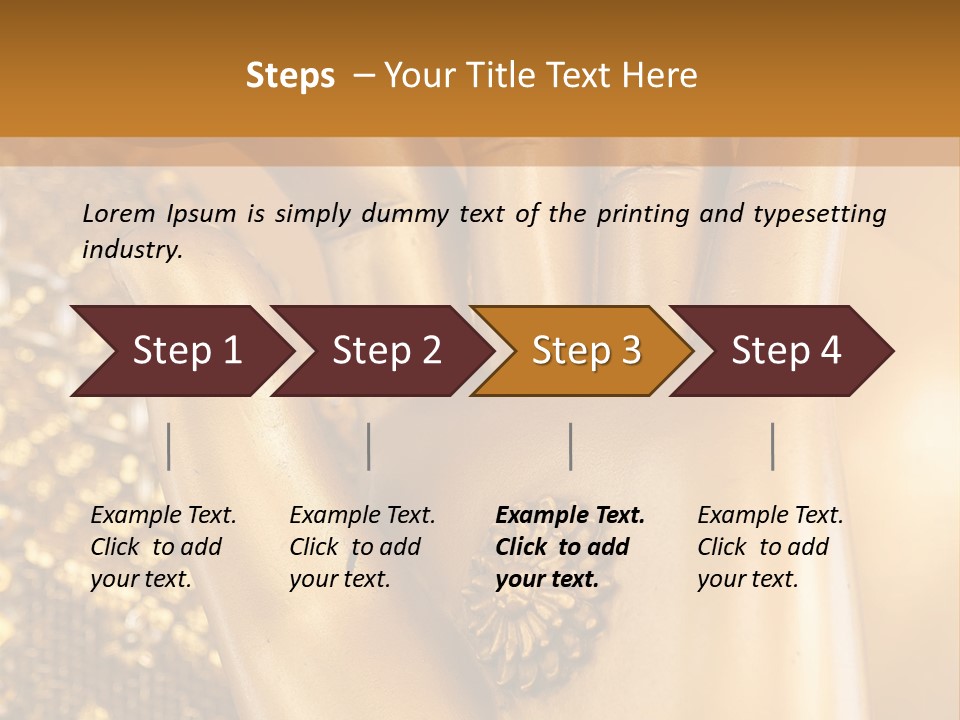 A Golden Hand With A Flower On It PowerPoint Template