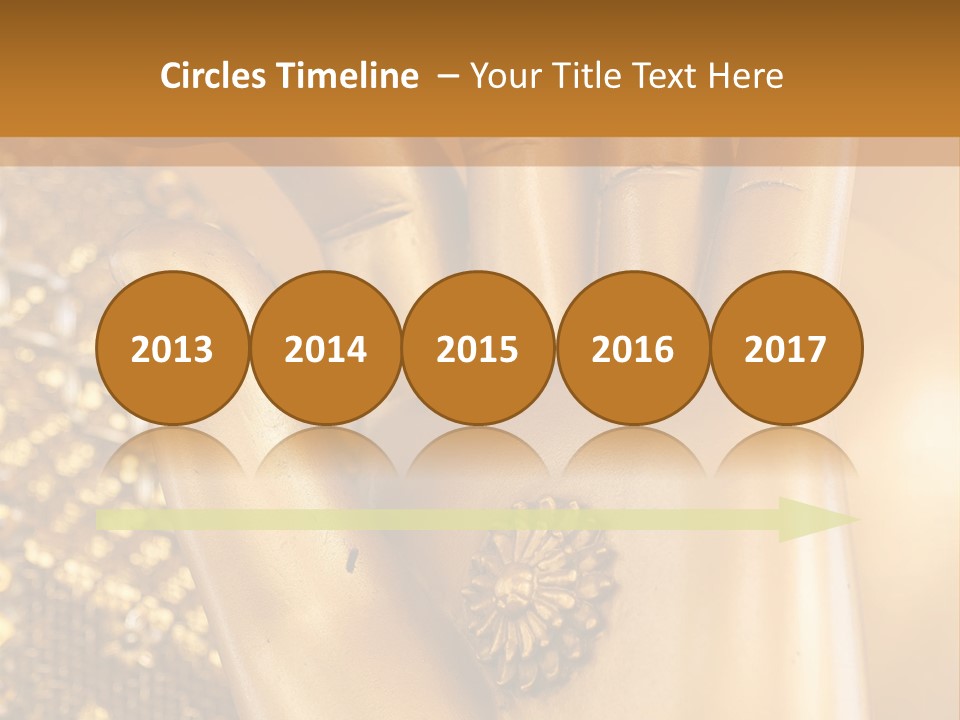 A Golden Hand With A Flower On It PowerPoint Template